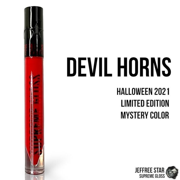 JEFFREE STAR HALLOWEEN 21 SUPREME GLOSS FULL PIGMENT LIP COLOR DEVIL HORNS RED - Picture 16 of 16